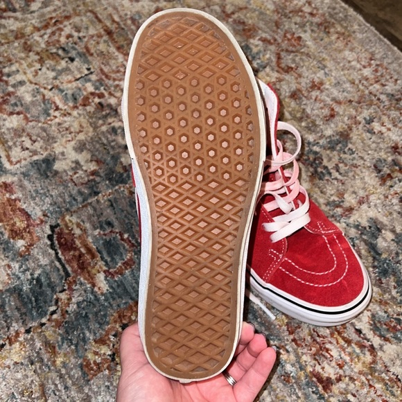 Red suede vans size 8 - Picture 5 of 5